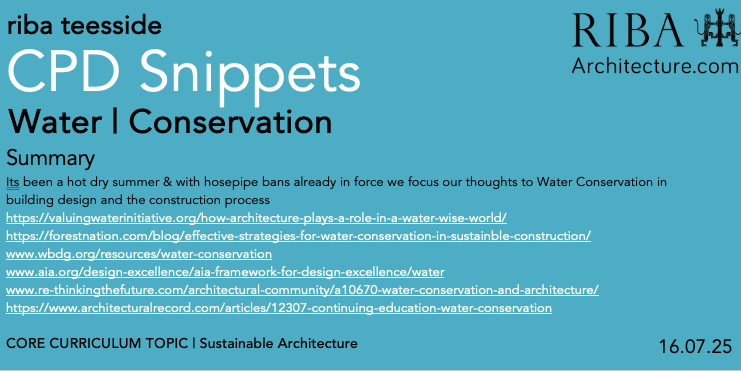 RibaTees's tweet image. Today #CPDSnippets looks at #WaterConservation
links
valuingwaterinitiative.org/how-architectu…
forestnation.com/blog/effective…
wbdg.org/resources/wate…
aia.org/design-excelle…
re-thinkingthefuture.com/architectural-…
architecturalrecord.com/articles/12307…
#architecture #architecture #water @RIBANorthEast @riba @YAPF @RIBAYorkshire