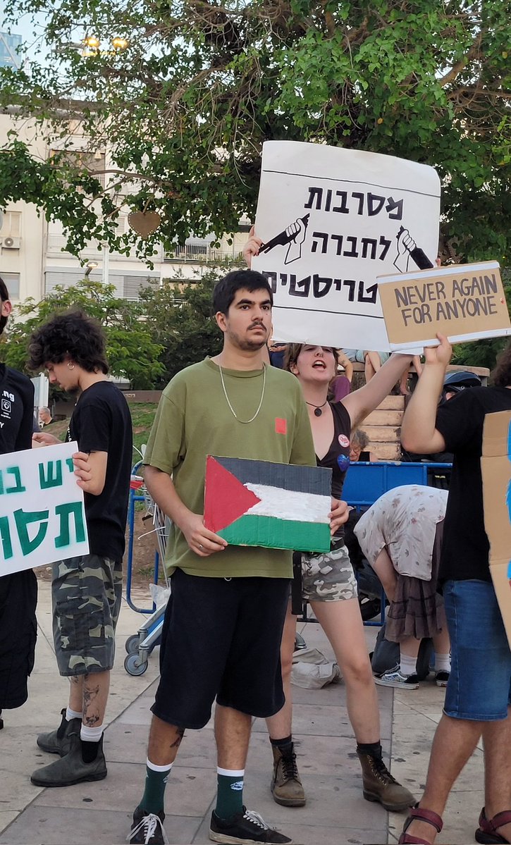 iddoelam's tweet image. Yesterday, we protested in Tel Aviv with the next generation of refusniks who are going to refuse to be complicit in genocide in the coming weeks and months.
We refuse!
Genocide, Occupation, Apartheid - not in our name!
