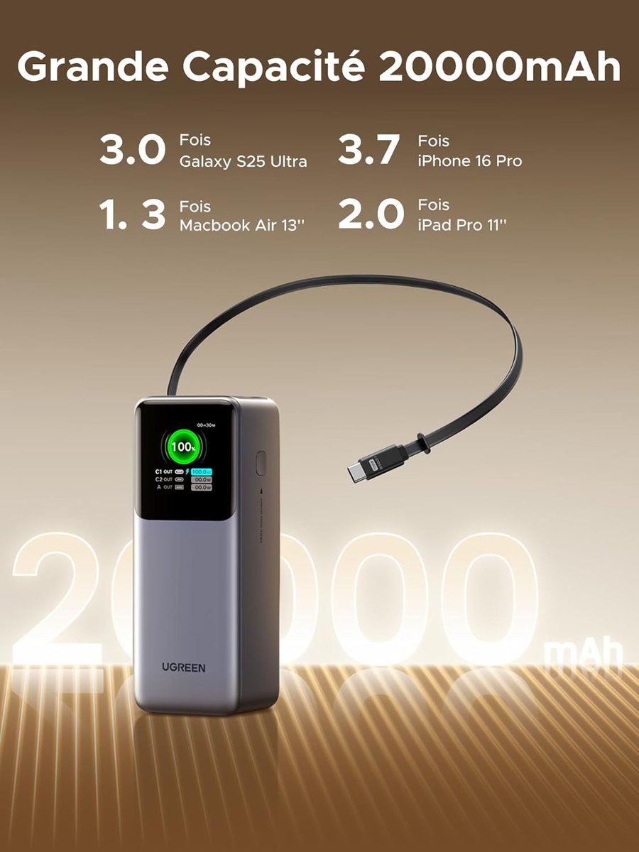 Apple_Geek_Actu's tweet image. 🎁 CONCOURS 🎁

Je suis ravi de pouvoir vous proposer ce très beau kit en partenariat avec @UgreenFR 😃. Un seul gagnant sera tiré au sort !

Le kit comprend :

- UGREEN Nexode 65W Chargeur Rapide avec Câble USB-C Rétractable: tinyurl.com/4bvdd68r
- UGREEN Nexode 165W Batterie…