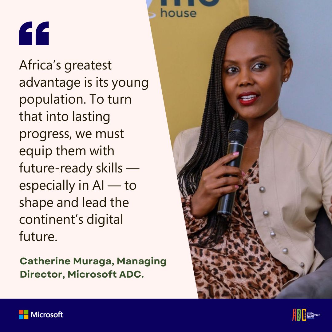 MicrosoftADC's tweet image. .@CMuraga reflects on Africa’s unique opportunity in its youth — and why investing in skills, especially in AI, is essential to shaping the continent’s future.
#ADCThoughtLeadership #WorkLifeReady #YouthLead #YouthSkillsDay