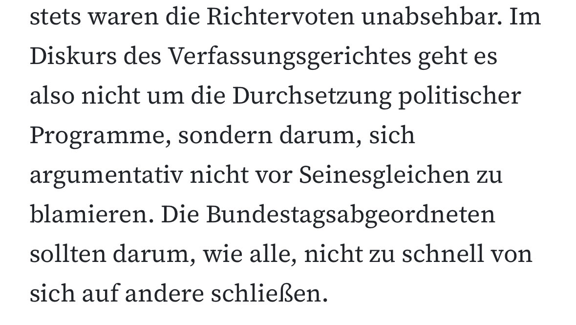 Sabine Döring (@sabinedoering) on Twitter photo Auch <a href="/JKaube/">Jürgen Kaube</a> mit diesem Punkt. Es ist erschreckend, wie wenige im politischen Diskurs und selbst im Plenum die fachliche Dimension dieser Wahl wirklich verstehen oder ihr Gewicht beimessen.
faz.net/aktuell/feuill… Auch <a href="/JKaube/">Jürgen Kaube</a> mit diesem Punkt. Es ist erschreckend, wie wenige im politischen Diskurs und selbst im Plenum die fachliche Dimension dieser Wahl wirklich verstehen oder ihr Gewicht beimessen.
faz.net/aktuell/feuill…