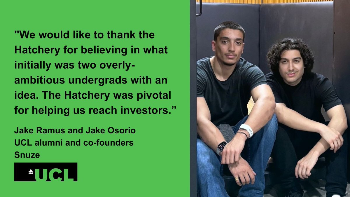 UCLEnterprise's tweet image. Congratulations to UCL-supported startup Snuze for raising £600,000 in pre-seed funding to grow their business.
Founded by UCL alumni Jake Ramus and Jake Osorio, Snuze is a network of tech-enhanced sleep pods for on-demand naps.