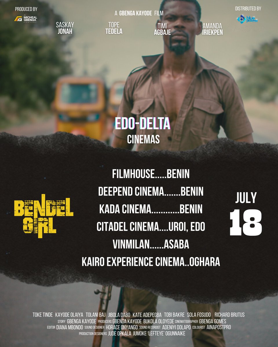 GbengaKayode's tweet image. Spread the word... Bendel Girl, in a cinema near you.