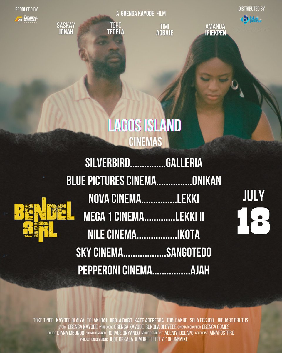 GbengaKayode's tweet image. Spread the word... Bendel Girl, in a cinema near you.