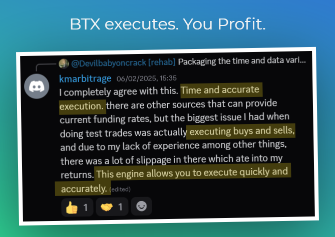 1/9
Real users. Real trades. Real profits.

What are people saying about BTX?

A lot. 👇

#BTX #DeltaNeutral #CryptoTrading