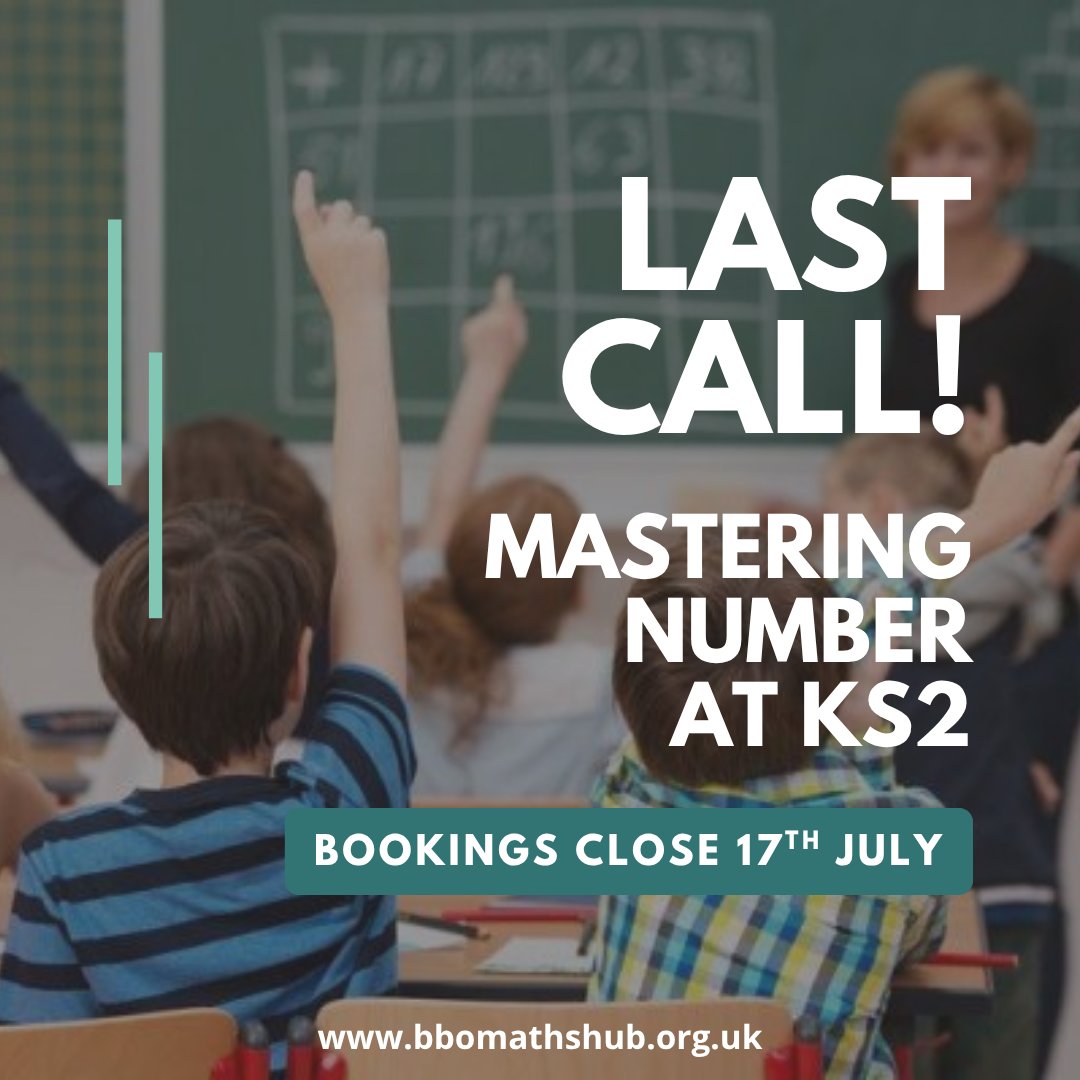 ⏳ Last chance to apply for Mastering Number at KS2 2025–2026! Applications close today, so head to our website now and apply online: bbomathshub.org.uk/project/master…