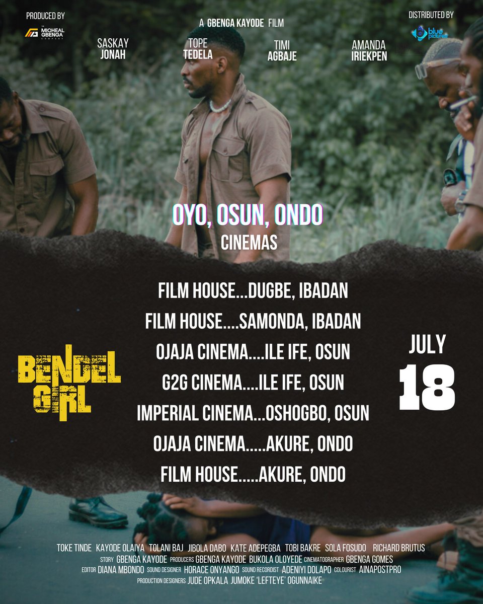 GbengaKayode's tweet image. Spread the word... Bendel Girl, in a cinema near you. #Ondo #Osun #oyo