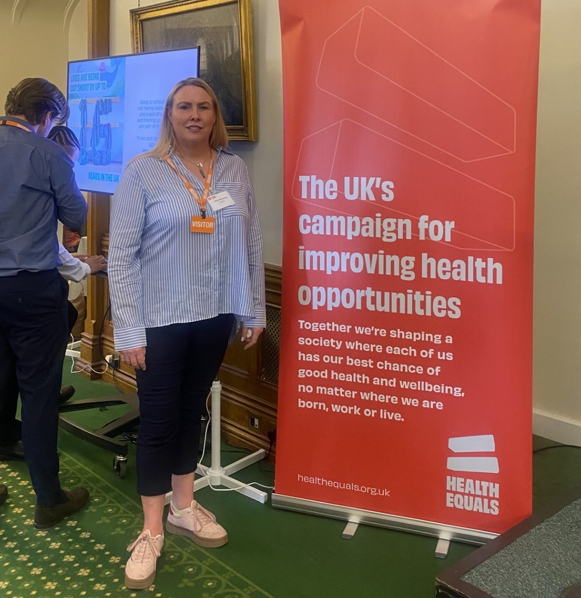 ADPHUK's tweet image. Yesterday, ADPH Vice President @AliceWiseman11 joined @health_equals in Parliament to raise awareness of the unacceptable gap in life expectancy across the country and call for cross-government action on improving the basic building blocks of health.🏡👩💼🌳🚲🚗
#makehealthequal