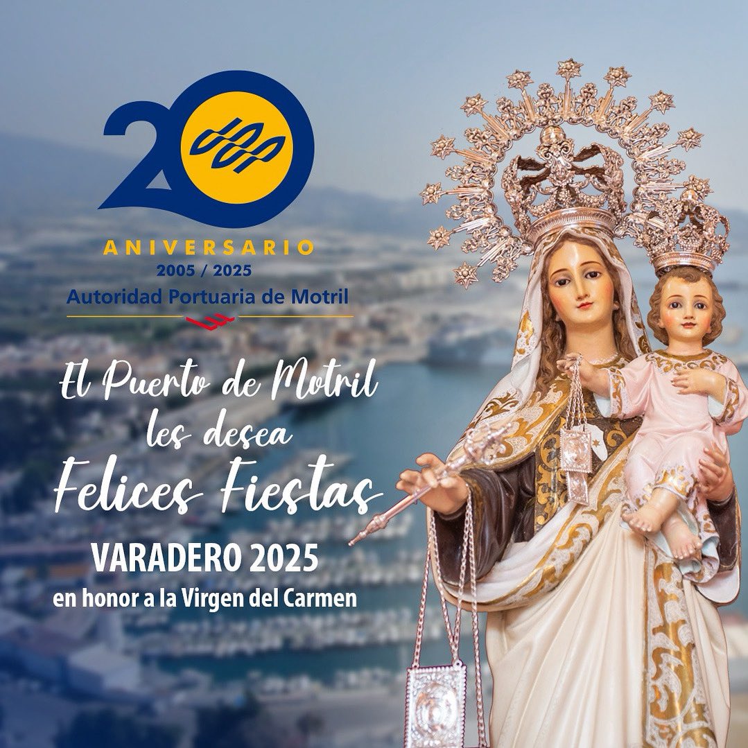 puertodemotril's tweet image. El Puerto de Motril - Granada les desea unas felices fiestas 💙🚢🛳️⛴️⚓️❤️
#VirgenDelCarmen2025
#patronadelVaradero
#CapitanadelPuertodeMotril
#20aniversarioapm