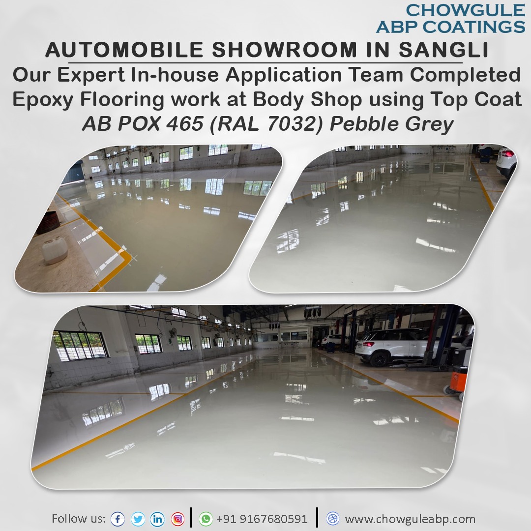 ChowguleConnect's tweet photo. ✅ Epoxy Flooring Completed – Sangli 

Our expert in-house team delivered a high-performance epoxy floor at an automobile showroom Body Shop using AB POX 465 (RAL 7032 – Pebble Grey). Durable. Sleek. Professional

#EpoxyFlooring #ChowguleABP #ABPOX465 #RAL7032 #Sangli #automobile https://t.co/vLEobkvR97