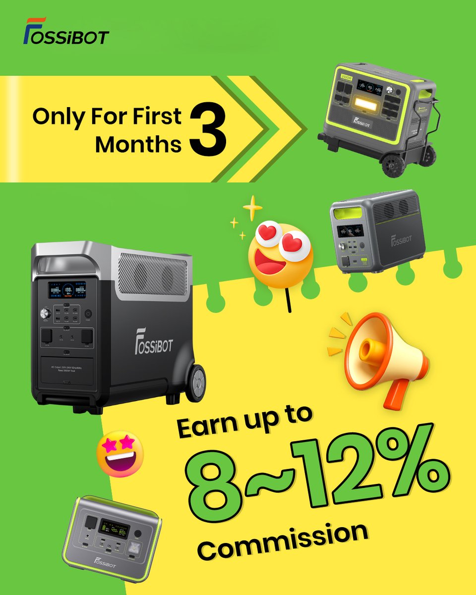 FossibotTech's tweet image. 🤝 Affiliate Friends — More Ways to Earn on FOSSiBOT.com!
🔋 8% commission on Power Stations
📱 6% commission on Smartphones
🎯 Performance-based bonus for extra rewards!

Join now: [fossibot.goaffpro.com]
📧 Bonnie@fossibot.com

#FOSSiBOT #AffiliateMarketing