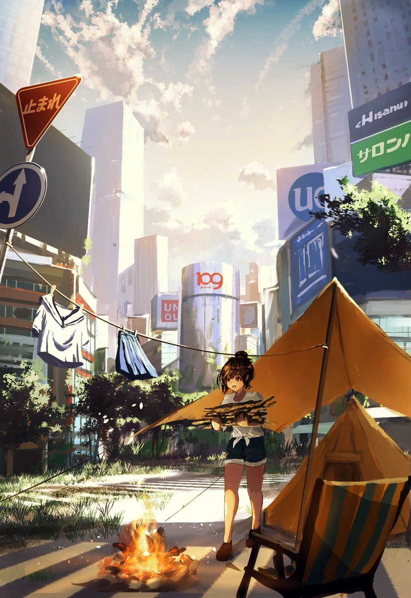 ここをキャンプ場地とする！
#イラスト