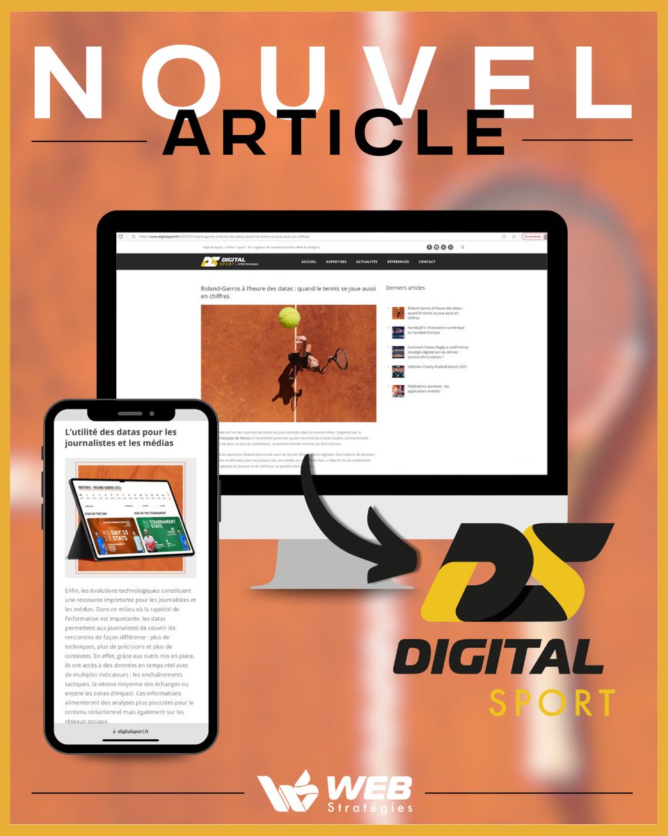 Difficile de passer à côté de l'utilisation des datas, notamment dans le sport ! 👀

Par exemple, pour Roland-Garros, les datas sont désormais utilisés partout : analyses de jeu, expérience fan, médias... 👀🥎

Pour en savoir plus : digitalsport.fr/2025/07/roland…