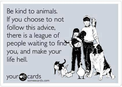 Be kind to animals...