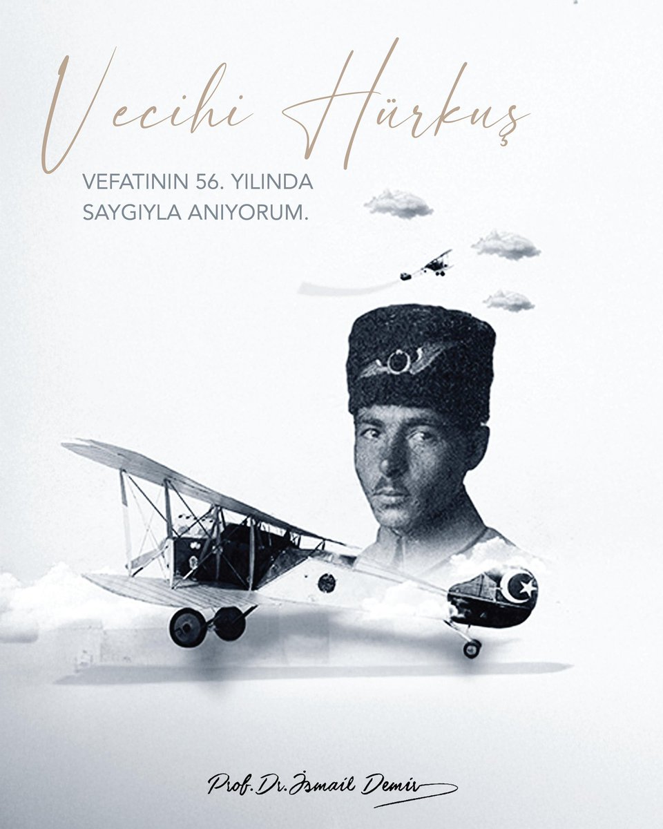 Göklerin sevdalısı Vecihi Hürkuş’u vefat yıl dönümünde rahmetle anıyorum. 

Onun hayalini kurduğu gök vatan, bugün genç mühendislerin emeğiyle kanatlanıyor. Aziz hatırasını saygıyla anıyor, izinden yürümeye devam ediyoruz.

#VecihiHürkuş