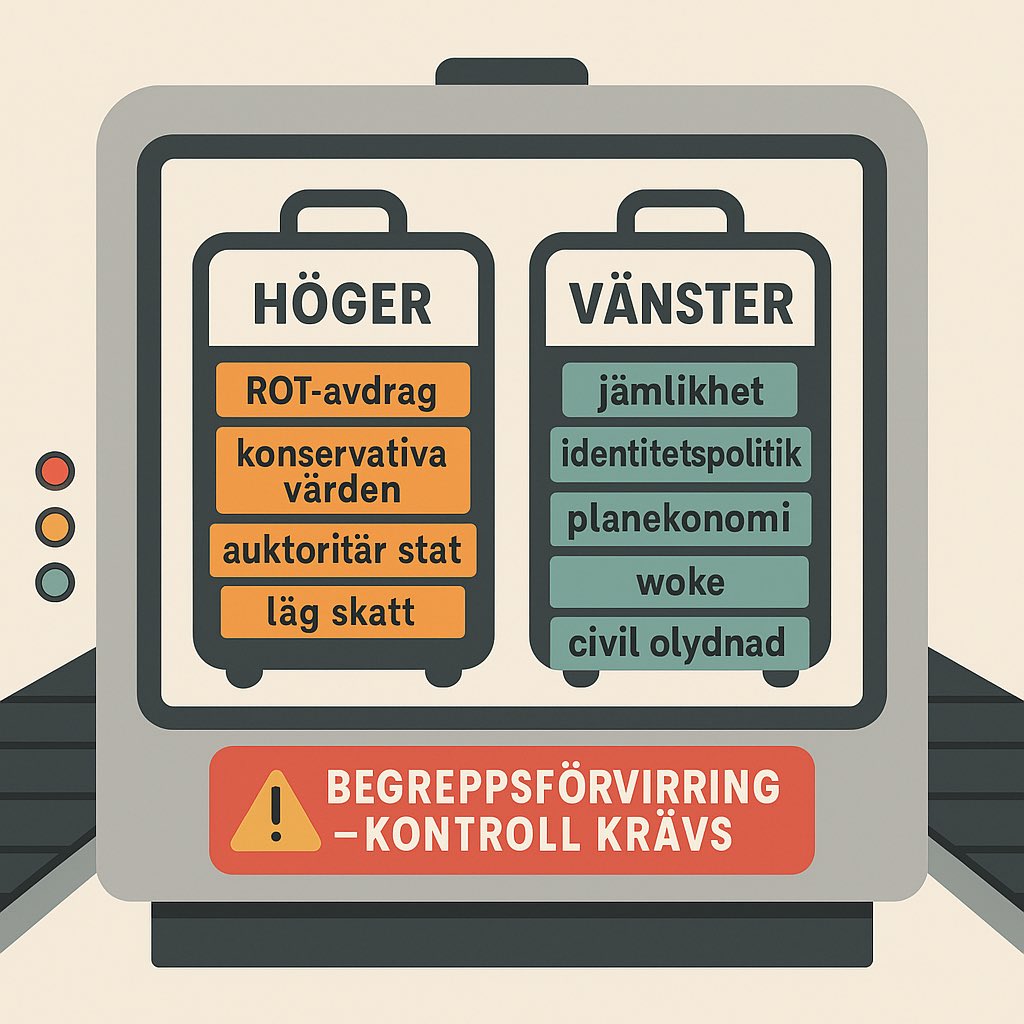 När både ROT-avdrag och nazism kallas “höger” är det inte politik längre — det är semantisk hjärnsmälta.

Ursprungligen handlade vänster om jämlikhet och förändring, höger om traditioner och hierarkier. Men idag har etiketterna förlorat all precision.

Du kan vilja minska