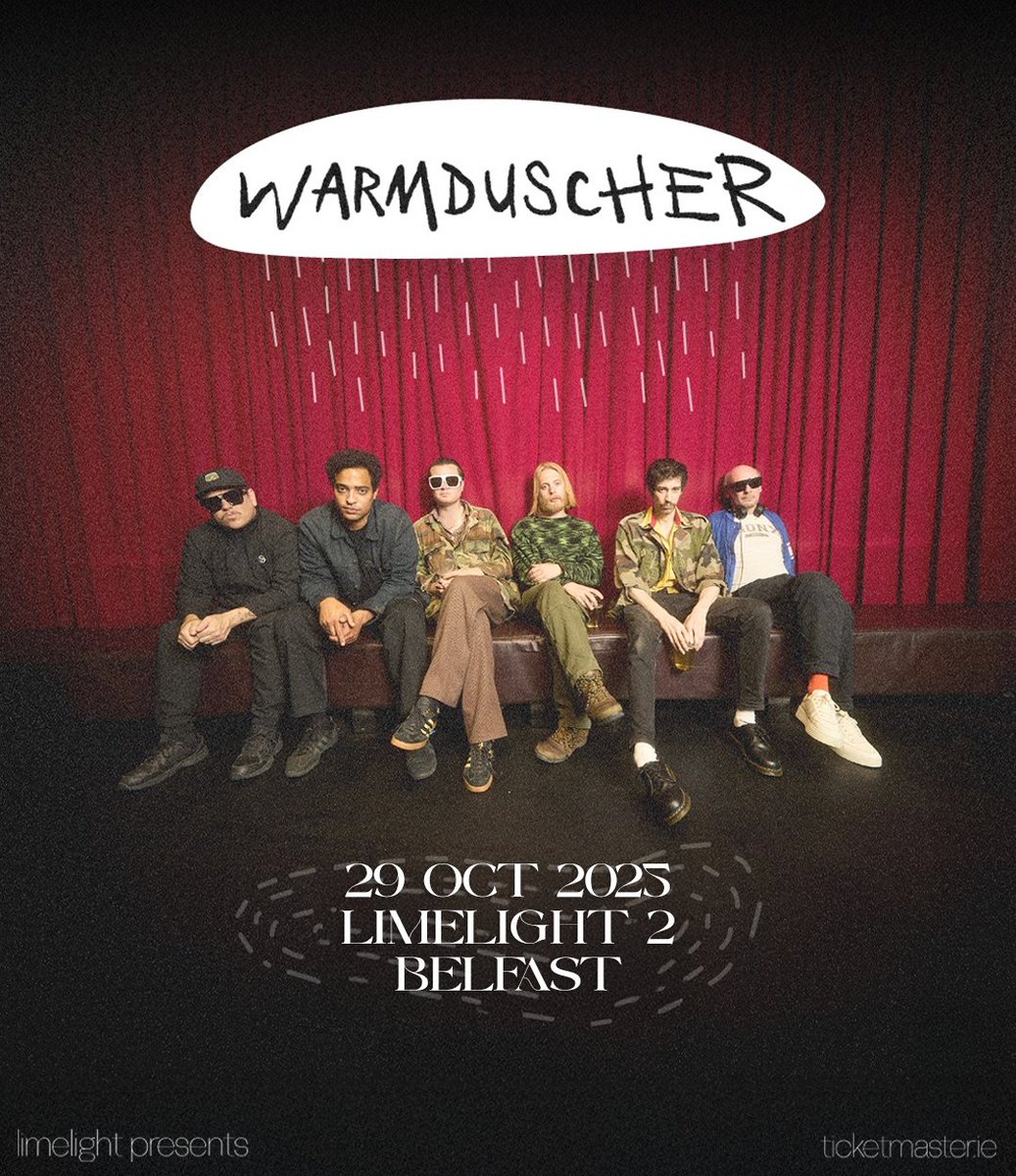 LimelightNI's tweet image. London-based post-punk band @warmduscherr have just announced a Belfast show at Limelight 2 on 29th October! 🖤✨
Tickets on sale Friday 10am from Ticketmaster.