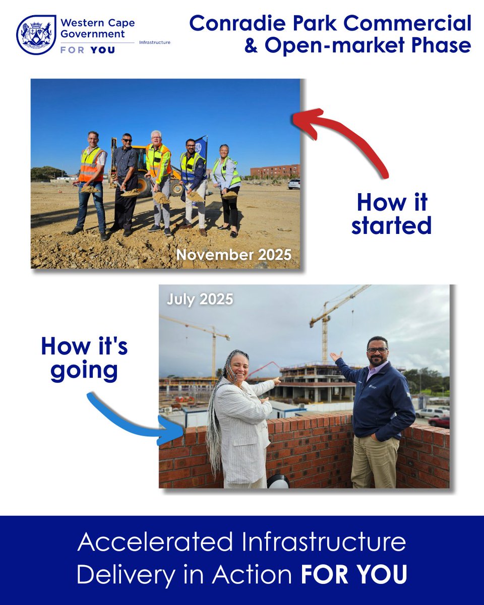 Min_TSimmers's tweet image. The pace of the construction of the mixed-use retail node at Conradie Park is incredible!
This is how the @WesternCapeGov is accelerating infrastructure delivery #foryou 🏗️