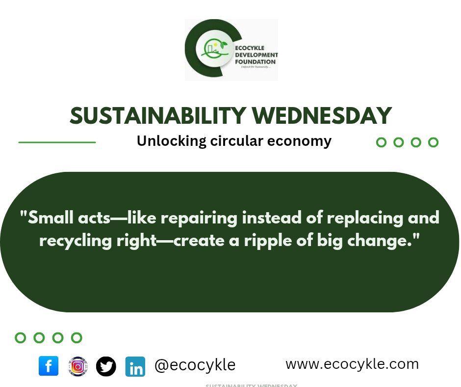 ecocykle's tweet image. Small changes, big impact!
Repair instead of replace. Recycle the right way.
Together, we’re building a sustainable future.
#SustainabilityWednesday
#RecycleRight
#GreenLiving
#ClimateAction