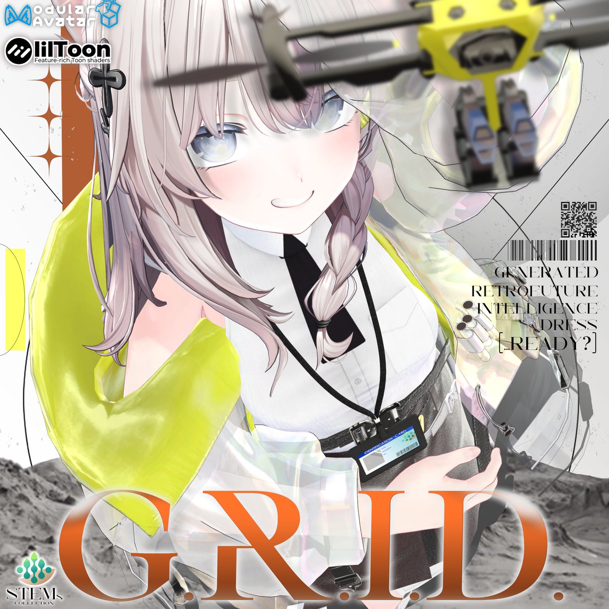 【新作告知!】🌿
こんばんは!ステコレ新作
「G.R.I.D」を7/18 18:00～販売します!
stemscollection.booth.pm/items/7187551

Hi-Tecな上着にドローンで作戦成功間違いなし!
発売記念キャンペーンで
F&amp;RPで5名様にプレゼントします!
BOOTHスキ100ごとに抽選枠+1

※7/18 18:00迄
#STEMsCOLLECTION #VRChat #booth_pm