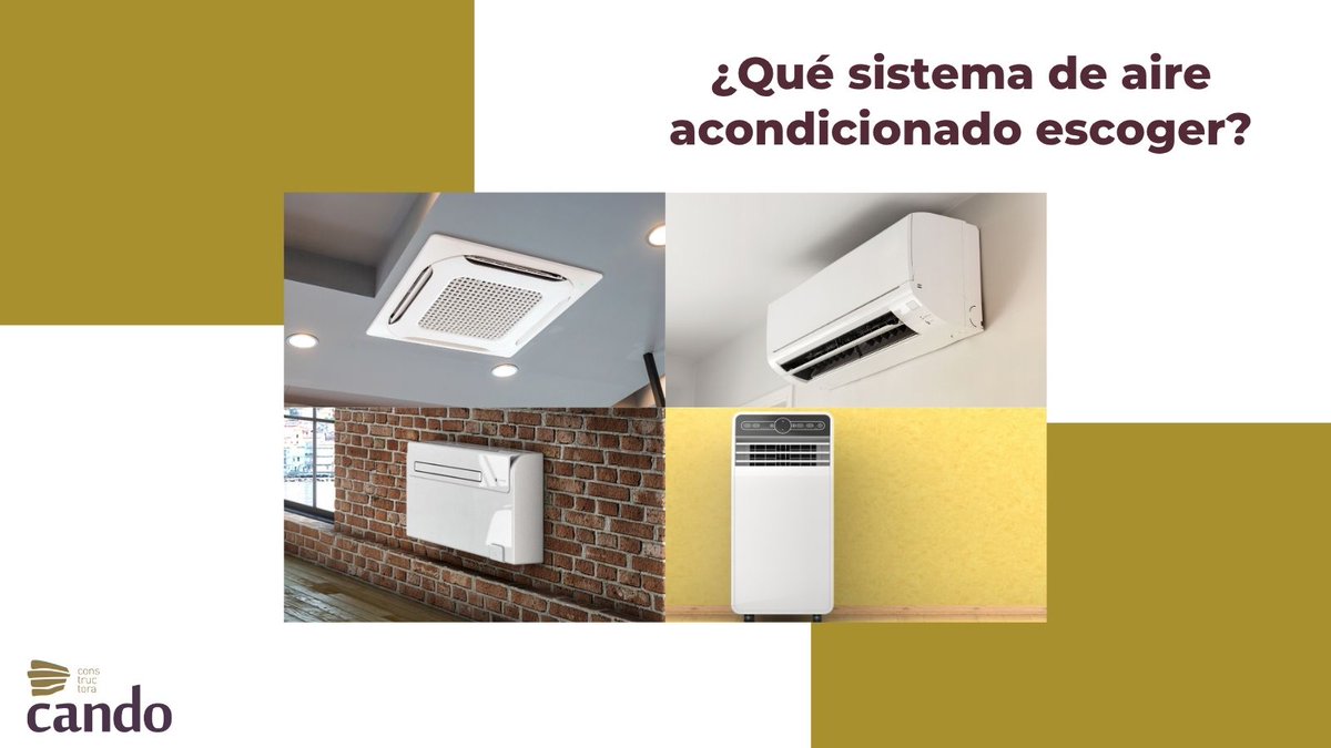 ❓¿Qué aire acondicionado elegir? Según tu vivienda, estas son las opciones más comunes:
➡️ Conductos: discreto y silencioso
➡️ Split fijo: eficiente y estético
➡️ Compacto: sin unidad exterior
➡️ Portátil: sin instalación, ideal para uso puntual