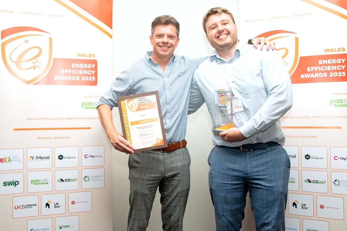 CRPlus_'s tweet image. A brilliant night in Cardiff at the Energy Efficiency Awards!⚡️
🏆 Proud to win Wales Energy Consultancy of the Year. A huge credit to the CR Plus team.

Thanks to Gary Braybrooke &amp;amp; @EEAWARDS2025 team for a great event!📸 Jason Mitchell
#CRPlus #EnergyEfficiency #TeamWin #NetZero