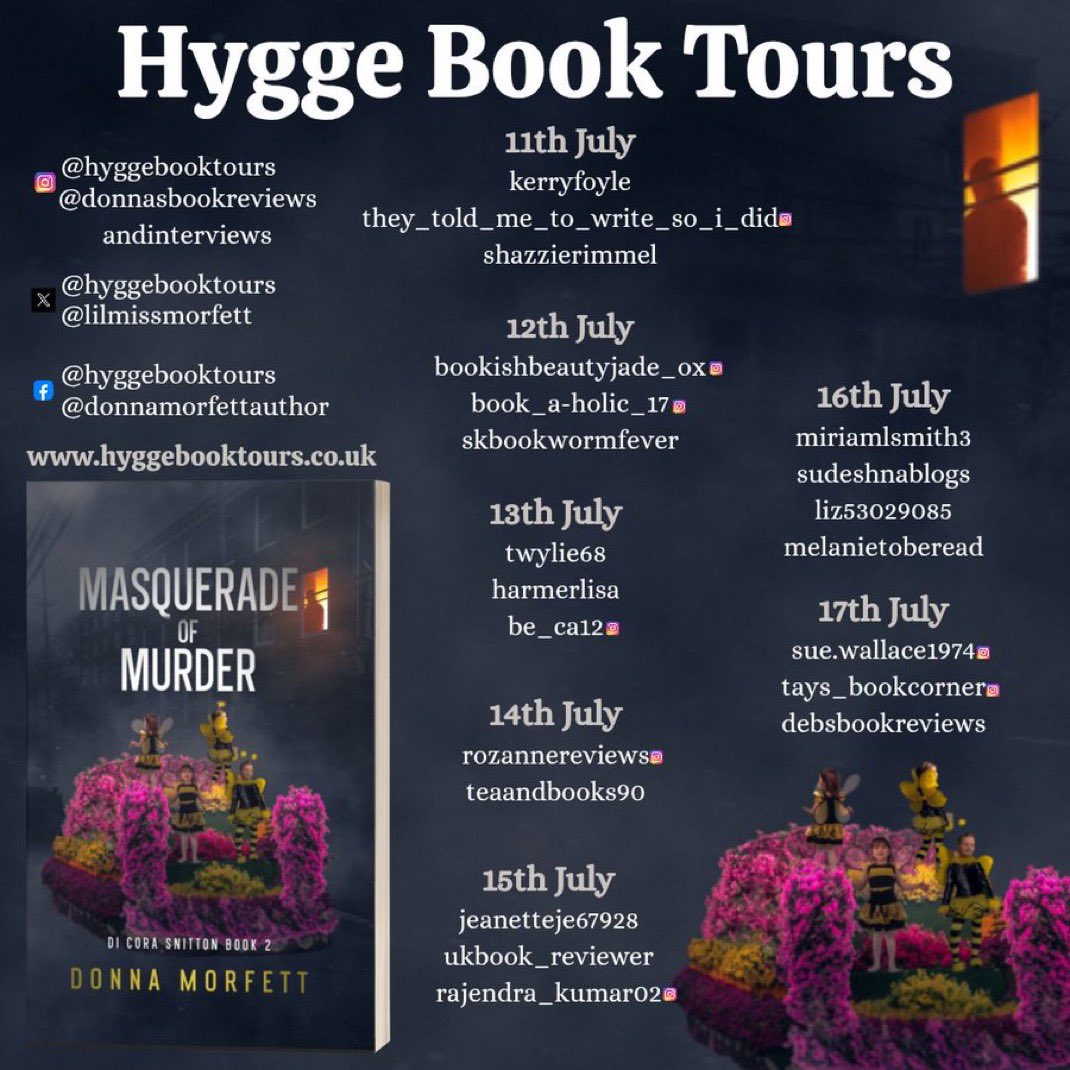 MelanieToBeRead's tweet image. Delighted to have been part of the #BlogTour for #MasqueradeOfMurder by @lilmissmorfett
⭐️⭐️⭐️⭐️
What a great read and recommended to fans of crime / thrillers 😀
goodreads.com/review/show/77…
@hyggebooktours
#BookBlogger
#BookX
#BookBlogger