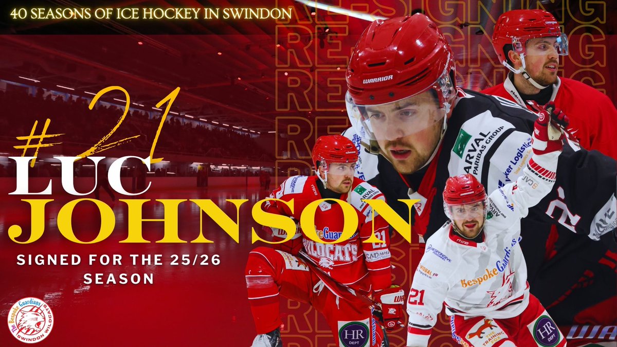 🚨 COMMITTED 🚨

We’re thrilled to announce that Luc Johnson #21 will be back in red and white for the 2025/26 season! 🔴⚪

A fan favourite and key part of our forward group, Luc’s skill, work rate, and leadership on and off the ice continue to make a massive impact at Swindon.
