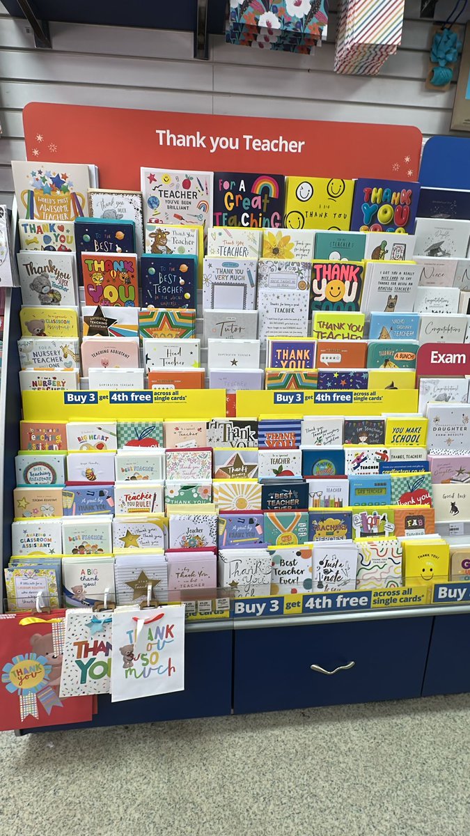 Thank You Teachers for all your hard work! 🍎🎁 

Card Factory have plenty of gift ideas ready for the end of term - from cards, to pens, mugs, teddies - and so much more! 

Head over to The Moor Sheffield today 🛍️
