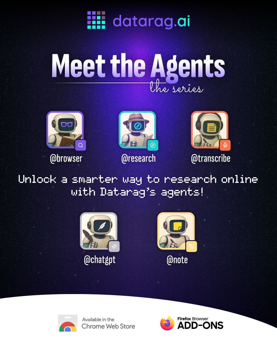 dataragai's tweet image. Unlock a smarter way to research online with Datarag’s powerful agents!

#DataragUnlocked #ResearchReinvented #AIPoweredResearch #ResearchMadeEasy #UpgradeYourWorkflow