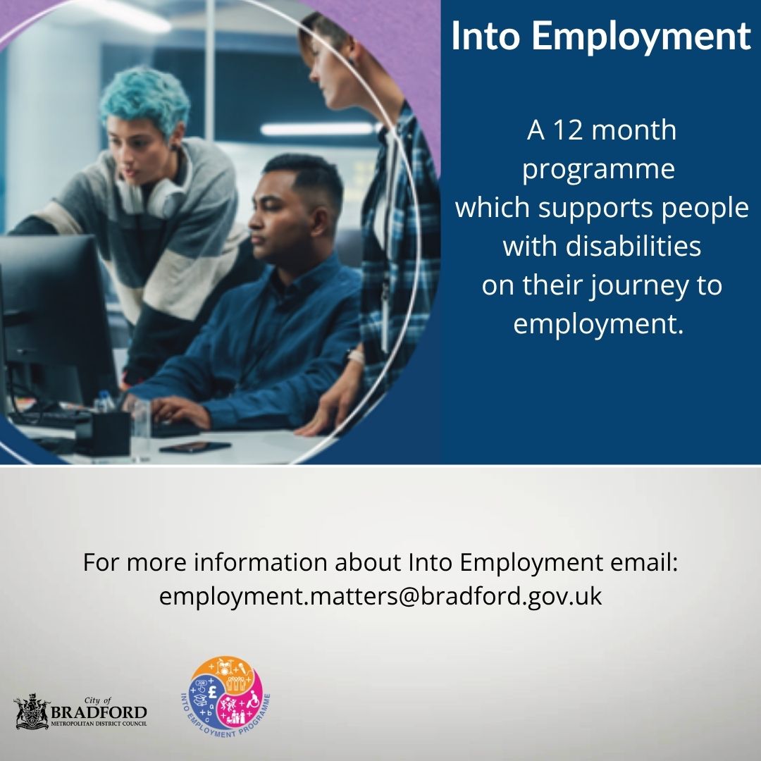 bradfordmdc's tweet image. Into Employment supports people aged 16-25 with disabilities to gain the right skills on their journey to employment.
Work towards a Level 1 qualification in Preparing for Employment or Further Education.
To find out more email: employment.matters@bradford.gov.uk