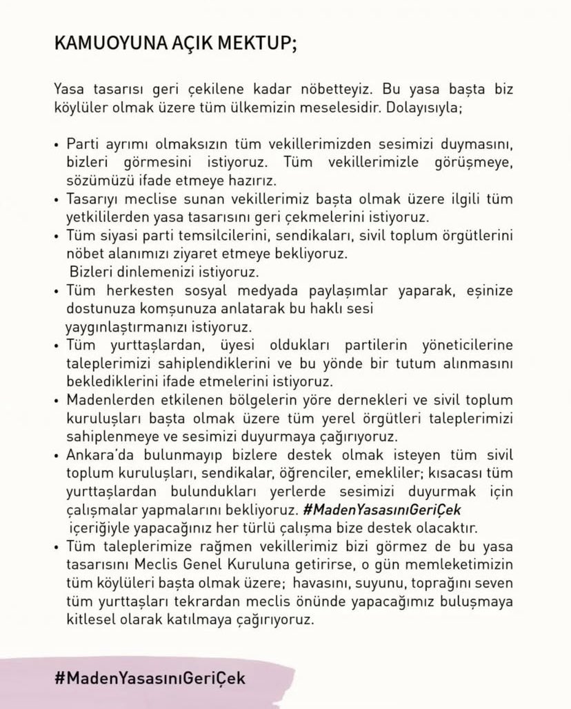 berilgumus's tweet image. Maden Yasasını geri çekin!
Doğayı, suyu, yaşamı yok edecek bu düzenlemeyi kabul etmiyoruz.
Ormanlarımız, tarım alanlarımız, su havzalarımız rant için feda edilemez.
#MadenYasasınıGeriÇek
#AnahtarParti