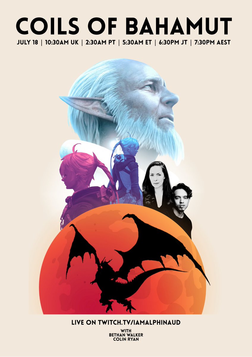 ColinRyan's tweet image. 🎁 GIVEAWAY! 🎁
To celebrate our upcoming Coils of Bahamut stream, @Bwalkerj and I are giving away signed posters of the stream artwork!
To enter -
🐲 Like & share this post
🧝♀️ Reply with a pic of your WoL
👀 Winners drawn LIVE on stream this Friday!
📺 twitch.tv/iamalphinaud
