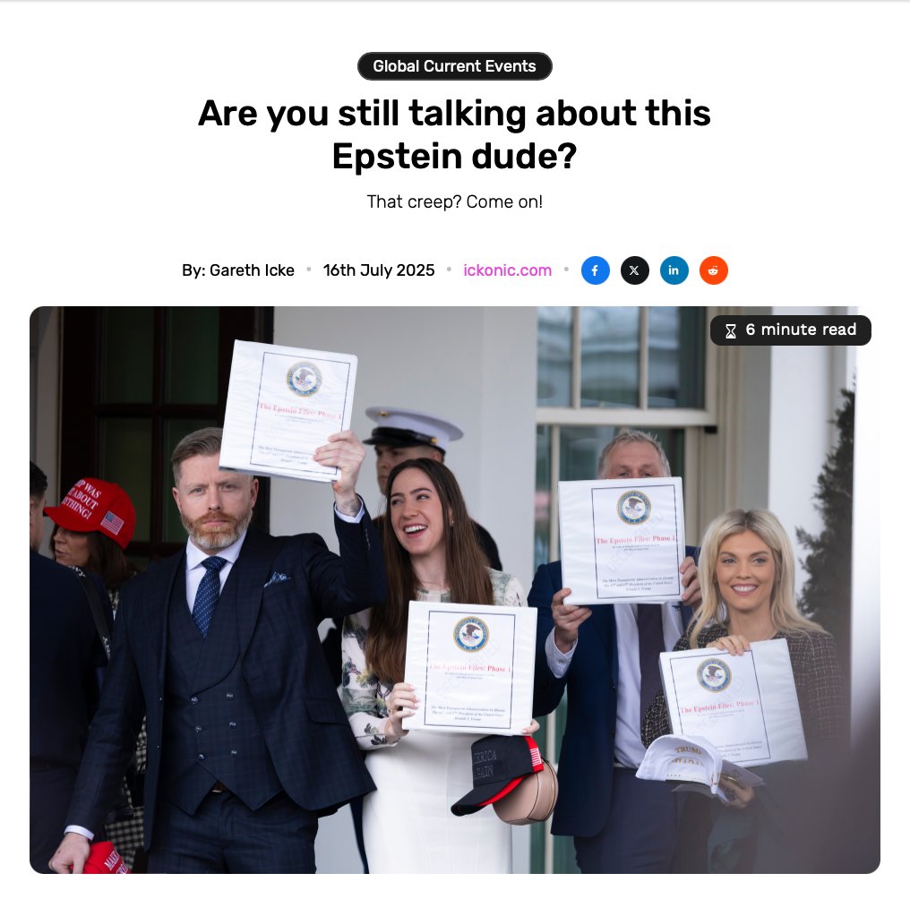 My latest for Ickonic.

Are you still talking about this Epstein dude?
ickonic.com/Read/r/1196