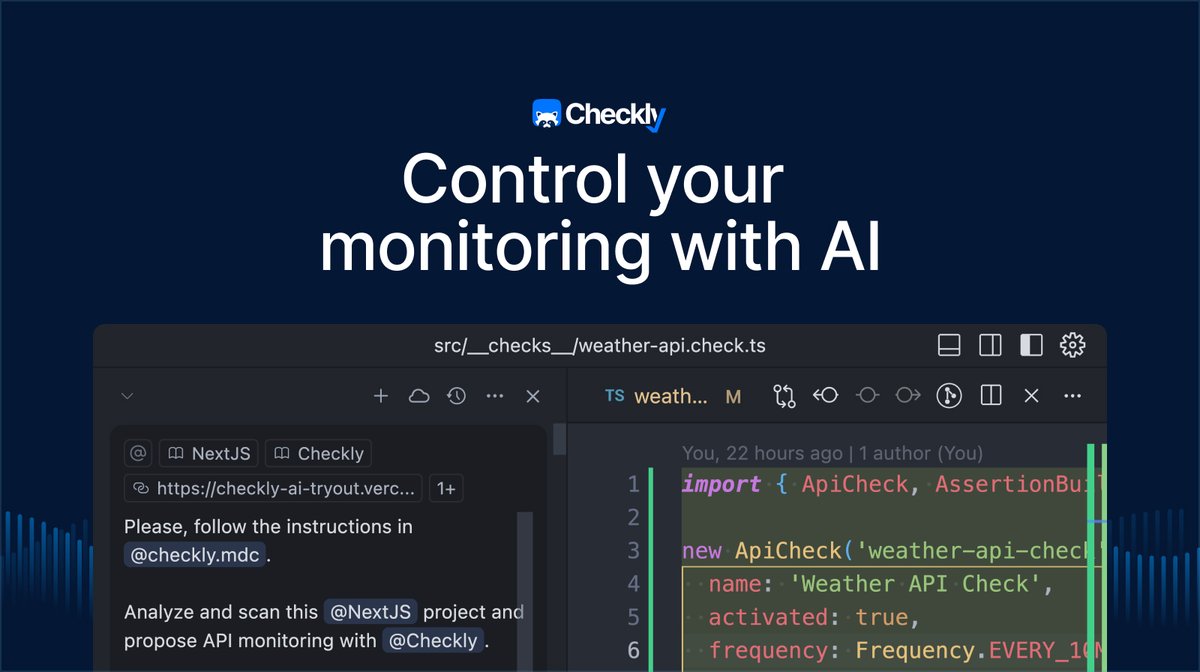 Stop switching context between your IDE and the monitoring UIs!

Most monitoring tools weren't built for the AI-first world. While you're coding seamlessly with Cursor and GitHub Copilot, you usually have to leave your code and configure monitors in another window.

With