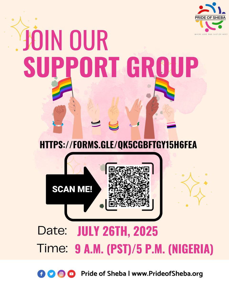 You are not alone. You never have been. And now, you don’t have to be. 🏳️‍🌈

Join our next LGBTQ+ Online Support Group
🗓️ July 26, 2025

🌍 Open to queer folks globally
🔗 RSVP Pride of Sheba Support Group - Google Forms

#PrideOfSheba #QueerSupport #LGBTQCommunity