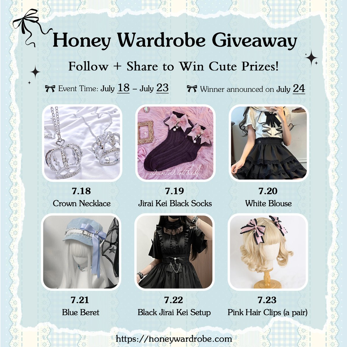 honeywardrobe07's tweet image. 🎁 GIVEAWAY ALERT! 🎁
We’re celebrating summer in style with a sweet giveaway! ✨💖
Follow us and share this post, then you’re in the draw for a chance to win a special gift from us.
🏆 Winners will be announced on July 24 – stay tuned and good luck!
#Giveaway #JiraiKei