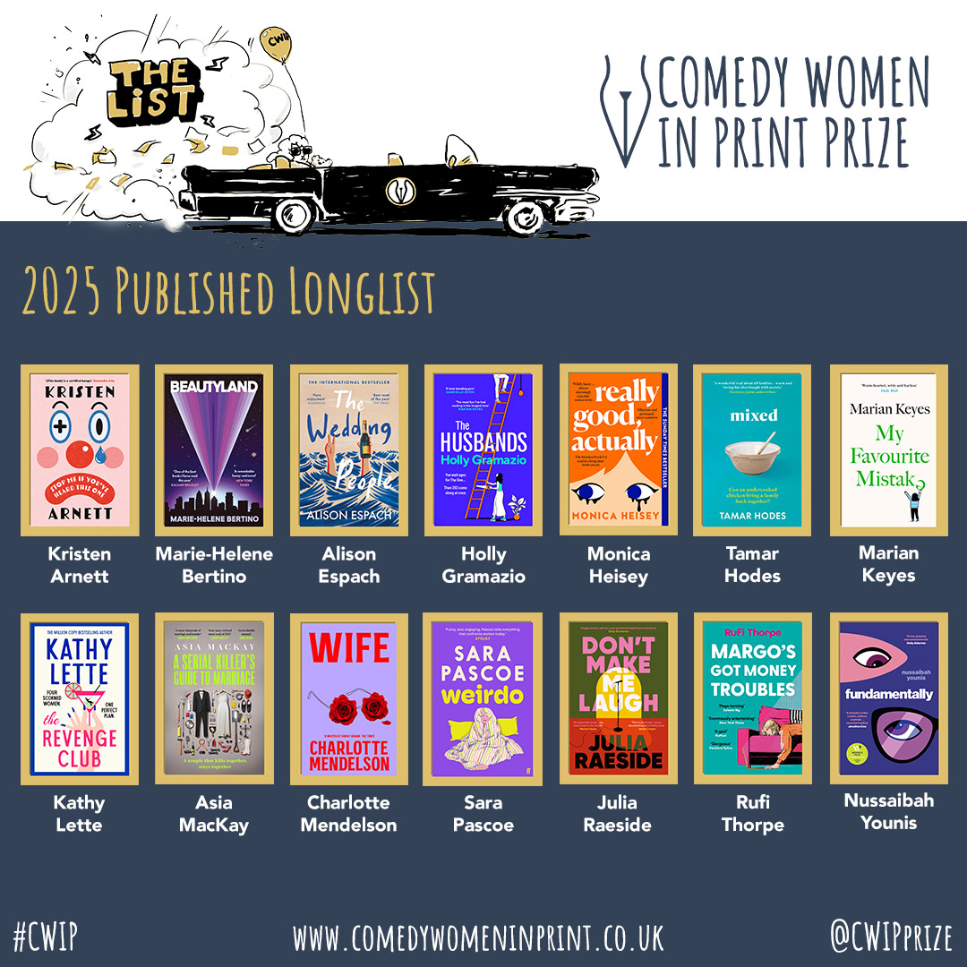 AriaFiction's tweet image. We're so excited to announce that the brilliant @KathyLette has been longlisted for @CWIPprize 2025 with Revenge Club! #CWIP