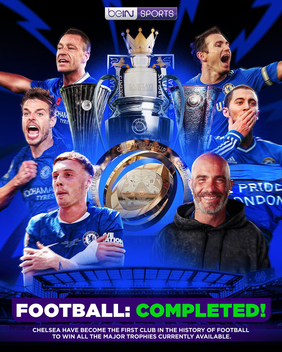 Chelsea have won the lot 🏆🔵

The only club to lift every major trophy in football!

#CFC