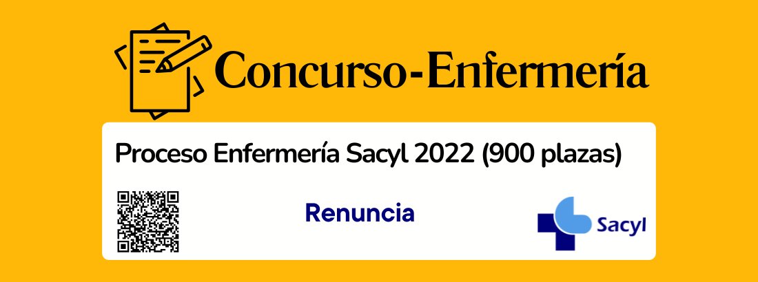 📢 Renuncia plaza del proceso #Enfermería #Sacyl (900 plazas – turno libre)
👉 lc.cx/a4kyrM
