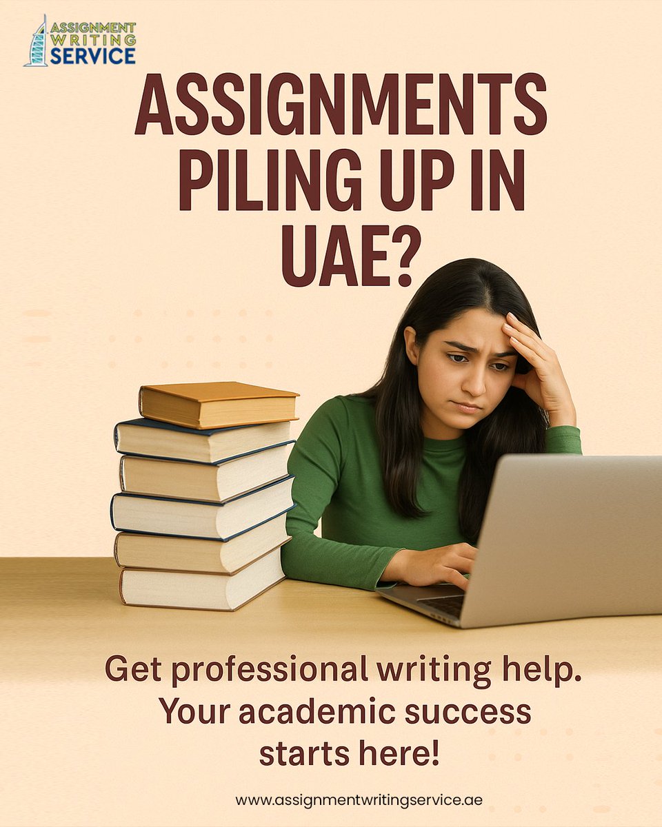 Assignment_Ae's tweet image. Assignments piling up? Get expert writing help that’s fast, reliable, and plagiarism-free. Your academic win starts here.

Visit assignmentwritingservice.ae

#AssignmentHelpUAE #AcademicSupport2025 #UAEStudentsWin #HomeworkHelpAE #EssayExpertsUAE #StudySmartUAE #TopGradesGuaranteed
