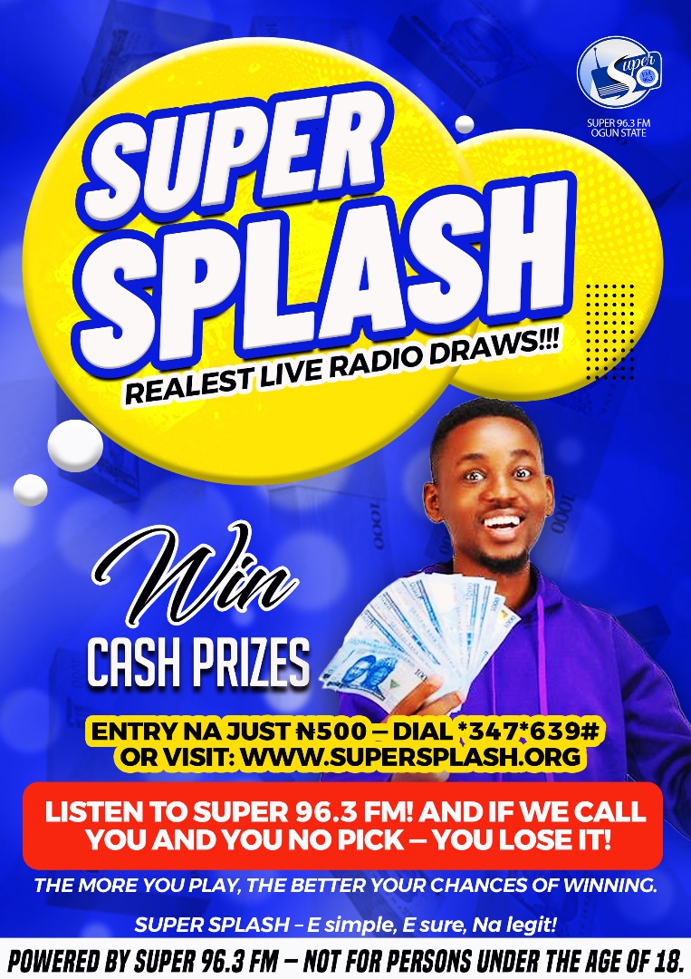 Superfm963's tweet photo. 🎉 Win BIG on #SuperSplash 💦

₦500 ticket fee gives you a chance at 💰CASH prizes up to #50,000
Dial *347*639# or visit https://t.co/99E9pyGLU8 https://t.co/kHUsvd4L2C
