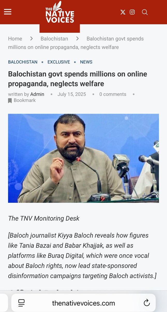 TheNativeVoices's tweet image. Exclusive: 

Behind the fake Baloch usernames &amp;amp; hashtags lies a very costly propaganda machine aimed not at Baloch youth, but at shaping opinion in Punjab &amp;amp; beyond.

From our monitoring desk.

thenativevoices.com/balochistan-go…