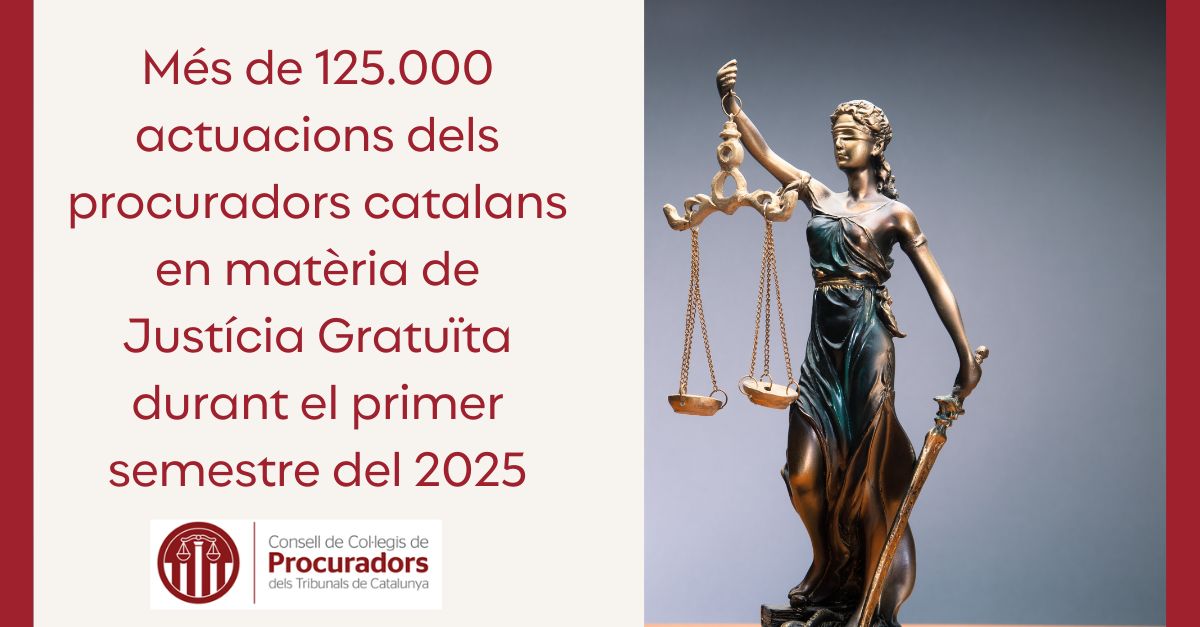 ⚖️Amb motiu del Dia de la Justícia Gratuïta, celebrat el 12 de juliol, <a href="/procuradorscat/">Procuradors catalans</a> destaca el paper dels procuradors/es del torn d’ofici, que garanteixen l’accés a la justícia a les persones amb menys recursos.
▶️Més detalls, a l'últim article del web:
procuradorscat.cat/2025/07/16/mes…