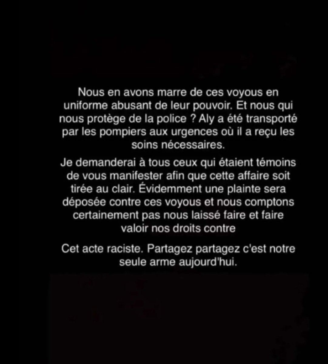 H_G2R's tweet photo. 🔴 Un petit frère de 17 ans, a été victime d’une bavure policière le 14 juillet : il a été frappé, abandonné en pleine forêt, puis menacé de se taire.

Ces lâches en uniforme méritent d’être retrouvés.

Voici un appel à témoins de la famille : https://t.co/URf2VIR50W