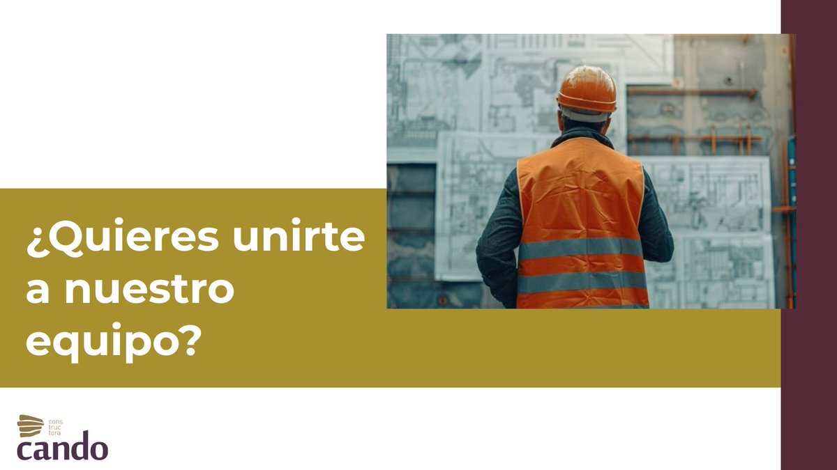 👷‍♂️ En Cando seguimos creciendo.
Buscamos nuevos perfiles que quieran formar parte de un equipo con más de 45 años de historia.
Si te mueven el compromiso y las ganas de aprender, ¡escríbenos!
📩 cando@cando.es
#trabajaconnosotros #candoconstructora #ofertasdeempleo
