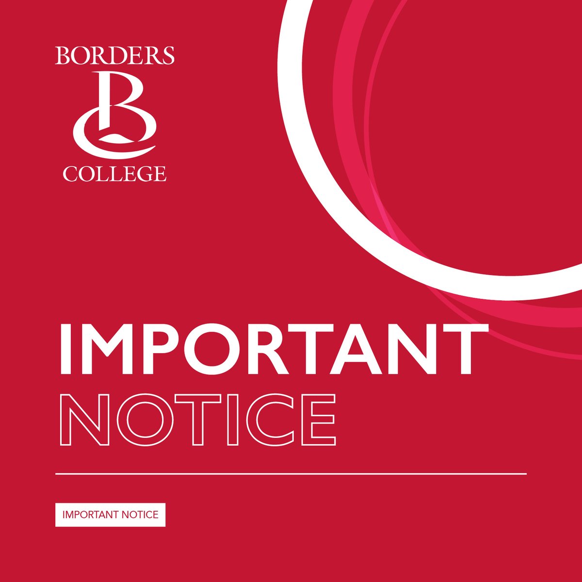 BordersCollege's tweet image. โImportant Informationโ
Please note that our online applications and enrolments will be temporarily unavailable on Friday, 18th July due to essential maintenance.
Services will resume as normal once maintenance is complete.
Thank you for your understanding.