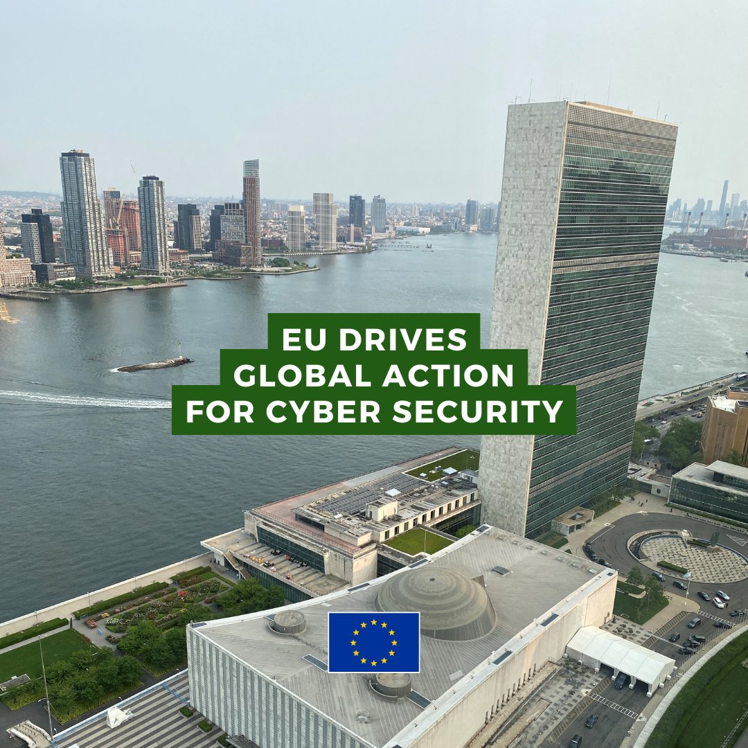 eu_eeas's tweet image. This month, UN Member States agreed to create a permanent global mechanism for responsible state behaviour in cyberspace — a major step for cyber stability.
It all started with an EU proposal in 2020.
Read more: europa.eu/!rCj4T4