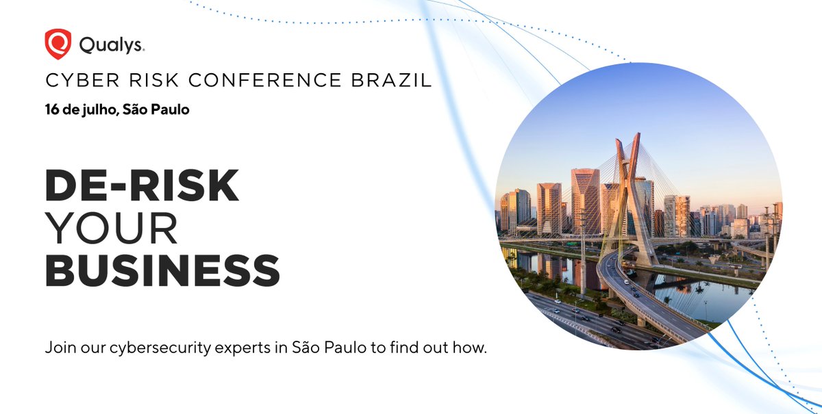qualys's tweet image. @Qualys is hosting the Cyber Risk Conference in Brazil, where security leaders explore evolving threats, regulatory challenges, & how the Risk Operations Center (#ROC) aligns security with business priorities. Learn to drive smarter, risk-based decisions: bit.ly/44x3nWJ