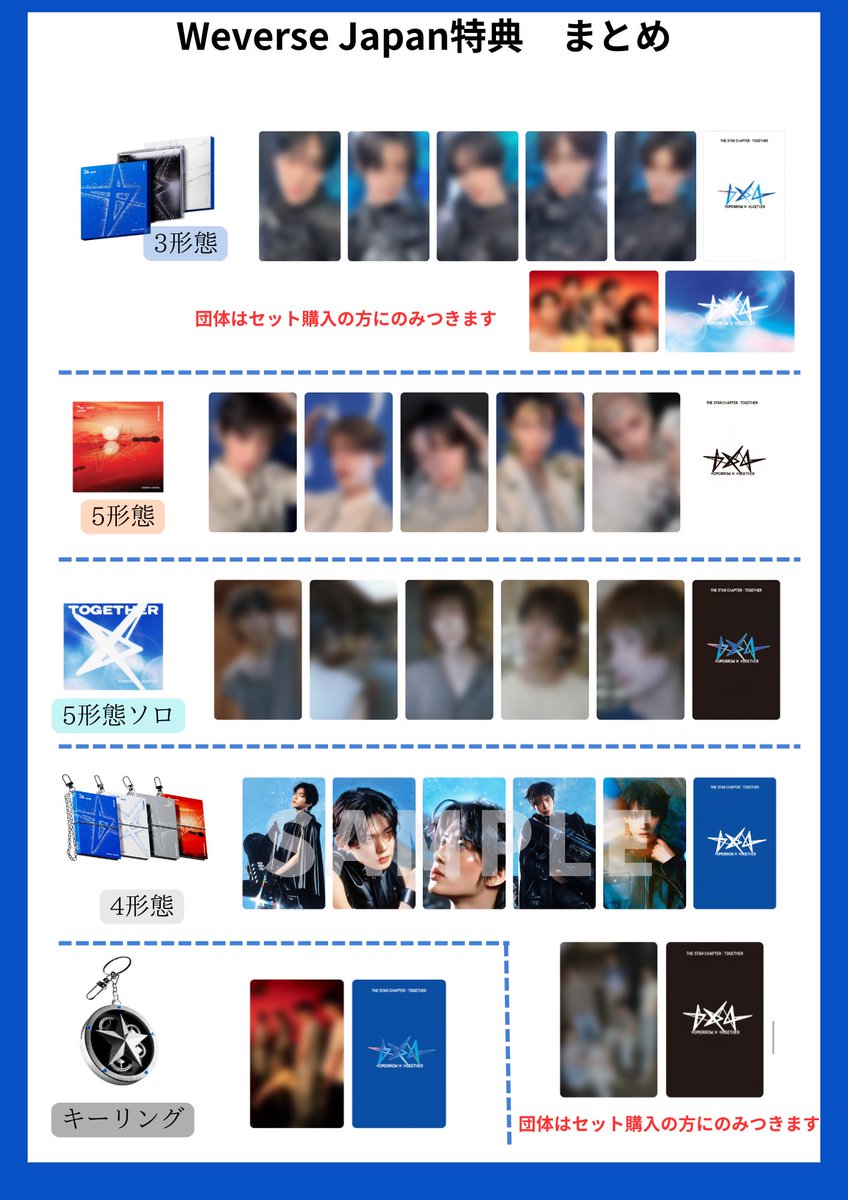 hana_201_'s tweet image. #TOMORROW_X_TOGETHER 4th Album『The Star Chapter: TOGETHER』の特典絵柄詳細出ましたのでこちらに全てまとめていきます。間違いありましたら申し訳ございません。わからないことはマロかDMください